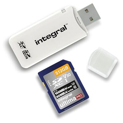 Integral Integrerad SD-kortläsare USB2.0 för SD, SDHC, SDXC-minneskort, USB 2.0-minneskortadapter, vit Integral Integrerad SD-kortläsare USB2.0 för SD, SDHC, SDXC-minneskort, USB 2.0-minneskortadapter, vit