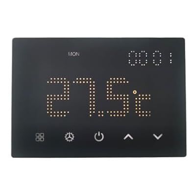 ElektroNova Infälld termostat 3-sits programmerbar modul 240V bakgrundsbelyst pekskärm svart färg kompatibel på 503 media ElektroNova Infälld termostat 3-sits programmerbar modul 240V bakgrundsbelyst pekskärm svart färg kompatibel på 503 media
