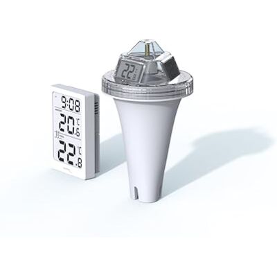 techno line WS9079 digital radio – pooltermometer med station, mäter vattentemperatur och överför data via radio till stationen, stationen mäter dessutom innertemperaturen techno line WS9079 digital radio – pooltermometer med station, mäter vattentemperatur och överför data via radio till stationen, stationen mäter dessutom innertemperaturen