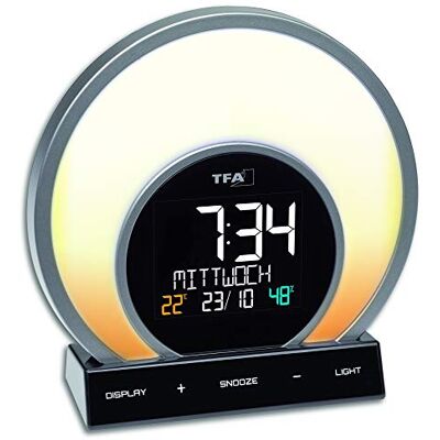 TFA Dostmann Soluna wake up light väckarklocka, 60.2026.01, med soluppgångslampa, andningsövning, nattlampa, snooze & USB-laddning, svart TFA Dostmann Soluna wake up light väckarklocka, 60.2026.01, med soluppgångslampa, andningsövning, nattlampa, snooze & USB-laddning, svart