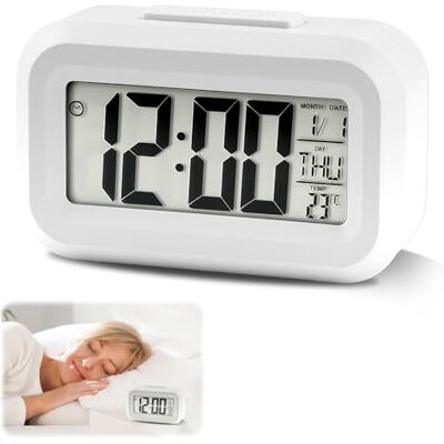 NEUTYPECHIC Väckarklocka digital, LCD reseväckarklocka med temperatur snooze-funktion, temperaturvisning, timerfunktion, batteridriven för sovrum hemmakontor resor NEUTYPECHIC Väckarklocka digital, LCD reseväckarklocka med temperatur snooze-funktion, temperaturvisning, timerfunktion, batteridriven för sovrum hemmakontor resor