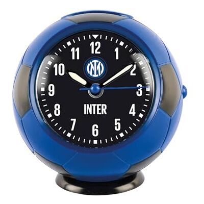 Seven Inter Quartz väckarklocka boll, svart ljusblå, barn och tonåringar, fotbollslag, presentidé för fans Seven Inter Quartz väckarklocka boll, svart ljusblå, barn och tonåringar, fotbollslag, presentidé för fans