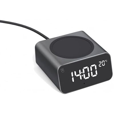 Xoopar Digital väckarklocka med 15 W snabbinduktionsladdare med termometer tillverkad av aluminium återvunnen plast kompatibel med senaste smartphones REDDI Charge svart Xoopar Digital väckarklocka med 15 W snabbinduktionsladdare med termometer tillverkad av aluminium återvunnen plast kompatibel med senaste smartphones REDDI Charge svart