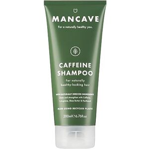 ManCave Koffein Schampo för Män, 200 ml, Naturligt, Veganskt, Miljömedvetet, Cruelty-Free, Uppmuntrar Frisk Hårväxt med Koffein, Panthenol och Vitamin E ManCave Koffein Schampo för Män, 200 ml, Naturligt, Veganskt, Miljömedvetet, Cruelty-Free, Uppmuntrar Frisk Hårväxt med Koffein, Panthenol och Vitamin E