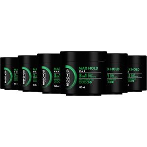 Syoss Wax Max Hold (6 x 150 ml), hårvax för långvariga salongstilar hemma, stark kontroll och medium glans för välvårdad hårstyling Syoss Wax Max Hold (6 x 150 ml), hårvax för långvariga salongstilar hemma, stark kontroll och medium glans för välvårdad hårstyling