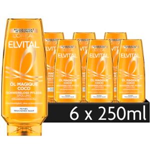 L'Oreal Paris L'Oréal Paris Elvital balsam för smidigt hår med strålande briljans, behaglig kokosdoft, olja Magique Coco, 6 x 250 ml L'Oreal Paris L'Oréal Paris Elvital balsam för smidigt hår med strålande briljans, behaglig kokosdoft, olja Magique Coco, 6 x 250 ml