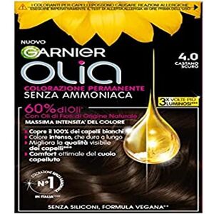 Garnier Hårfärg, permanent färgning, Ammoniakfri, täcker 100% vitt hår, med blomoljor av naturligt ursprung, formel vegan, mörkbrun Garnier Hårfärg, permanent färgning, Ammoniakfri, täcker 100% vitt hår, med blomoljor av naturligt ursprung, formel vegan, mörkbrun
