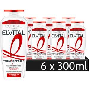 L'Oreal Paris L'Oréal Paris Elvital reparerande schampo mot 5 problem skadat hår, med Cicamid och Pro-keratin, Total Repair 5, 6 x 300 ml L'Oreal Paris L'Oréal Paris Elvital reparerande schampo mot 5 problem skadat hår, med Cicamid och Pro-keratin, Total Repair 5, 6 x 300 ml