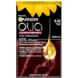 Garnier Olia Permanent färgning ammoniakfri 60% naturliga blomoljor bevarar hårkvaliteten mjukt och glänsande hår mahogny rouge (5,52) 120 g Garnier Olia Permanent färgning ammoniakfri 60% naturliga blomoljor bevarar hårkvaliteten mjukt och glänsande hår mahogny rouge (5,52) 120 g