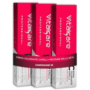 Vitalcare Professional Permanent färgning, hårfärgningskräm, hårfärg med silkeprotein och keratin, nr 4/23, Jamaica brun, 3 x 100 ml Vitalcare Professional Permanent färgning, hårfärgningskräm, hårfärg med silkeprotein och keratin, nr 4/23, Jamaica brun, 3 x 100 ml