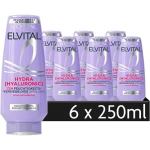 L'Oreal Paris L'Oréal Paris Elvital fuktgivande balsam för glänsande hår, balsam med hyaluron, Hydra Hyaluronisk, 6 x 250 ml L'Oreal Paris L'Oréal Paris Elvital fuktgivande balsam för glänsande hår, balsam med hyaluron, Hydra Hyaluronisk, 6 x 250 ml
