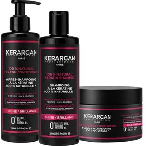 KERARGAN – ultrareparerande trio: keratinschampo, balsam och mask för skadat och stressat hår – näring, slätar ut och stärker – utan sulfater, GMO, silikoner – 3 × 250 ml KERARGAN – ultrareparerande trio: keratinschampo, balsam och mask för skadat och stressat hår – näring, slätar ut och stärker – utan sulfater, GMO, silikoner – 3 × 250 ml