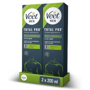 Veet Män Bröst- och kroppshårborttagningskräm för normal hud, dermatologiskt testad, effektiv efter 5 minuter, 400 ml (2 x 200 ml) Veet Män Bröst- och kroppshårborttagningskräm för normal hud, dermatologiskt testad, effektiv efter 5 minuter, 400 ml (2 x 200 ml)