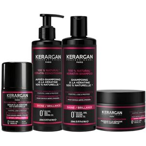 KERARGAN – ultrareparerande vårdset: keratinschampo, balsam, mask och serum för skadat och stressat hår – utan sulfater, GMO, silikoner – 3 × 250 ml 1 × 50 ml KERARGAN – ultrareparerande vårdset: keratinschampo, balsam, mask och serum för skadat och stressat hår – utan sulfater, GMO, silikoner – 3 × 250 ml 1 × 50 ml