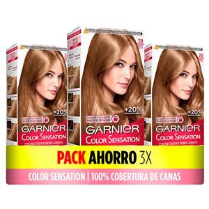 Garnier färgsensation 3-pack: levande och hållbar färg, full täckning av hår, med skål och pensel, mjukt och silkeslent hår, 7,0 blond Garnier färgsensation 3-pack: levande och hållbar färg, full täckning av hår, med skål och pensel, mjukt och silkeslent hår, 7,0 blond