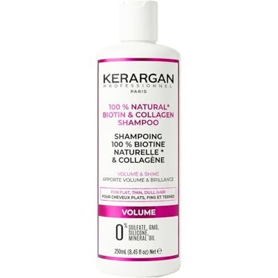 KERARGAN – Volymschampo med Biotin & Kollagen – För Platt, Fint och Livlöst Hår – Stärkande, Glansgivande & Återfuktande – Utan Sulfater, GMO, Silikoner & Mineralolja – 250 ml KERARGAN – Volymschampo med Biotin & Kollagen – För Platt, Fint och Livlöst Hår – Stärkande, Glansgivande & Återfuktande – Utan Sulfater, GMO, Silikoner & Mineralolja – 250 ml