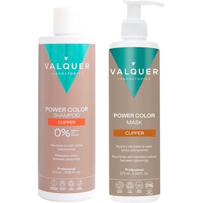 Valquer Laboratorios Valquer Pack Power Color koppar färgat hår: schampo 400 ml mask 275 ml tillfällig färgning Valquer Laboratorios Valquer Pack Power Color koppar färgat hår: schampo 400 ml mask 275 ml tillfällig färgning