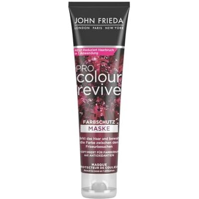 John Frieda PRO Colour Revive färgskyddsmask – innehåll: 150 ml – PH-optimerad för färgbevarande – minskar hårbrott i 1 applikation John Frieda PRO Colour Revive färgskyddsmask – innehåll: 150 ml – PH-optimerad för färgbevarande – minskar hårbrott i 1 applikation