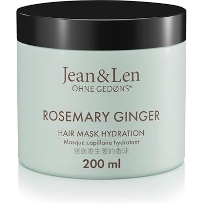 Jean & Len Hair Mask Rosemary & Ginger, 200 ml För kraftigt slitet, torrt & glanslöst hår, intensiv fuktvård, utan parabener & silikoner Jean & Len Hair Mask Rosemary & Ginger, 200 ml För kraftigt slitet, torrt & glanslöst hår, intensiv fuktvård, utan parabener & silikoner