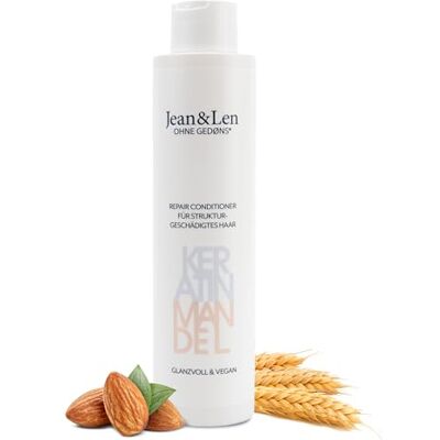 Jean & Len Balsam Repair Keratin & Mandel, vegan, 300 ml För strukturskadat hår, tämjer frizz och ger glans, med växtbaserat keratin, utan parabener & silikoner Jean & Len Balsam Repair Keratin & Mandel, vegan, 300 ml För strukturskadat hår, tämjer frizz och ger glans, med växtbaserat keratin, utan parabener & silikoner