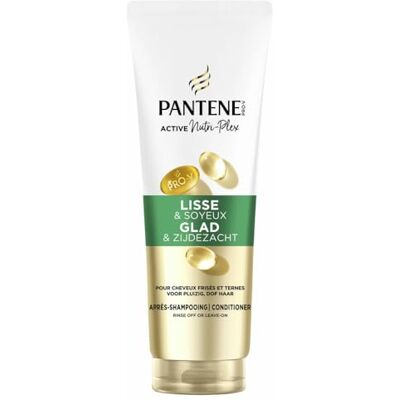 Pantene Pro-V Slät och silkeslen balsam 230 ml för lockigt och tråkigt hår, daglig användning, komplex av Pro-Vitamin B5 och näringsämnen, fri från mineraloljor och färgämnen, aktiv nutri-plex Pantene Pro-V Slät och silkeslen balsam 230 ml för lockigt och tråkigt hår, daglig användning, komplex av Pro-Vitamin B5 och näringsämnen, fri från mineraloljor och färgämnen, aktiv nutri-plex