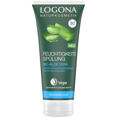 LOGONA Naturkosmetik fuktbalsam ekologisk aloe vera, naturlig balsam för torrt hår, intensiv fukt för mjukt hår, förbättrad kambarhet, vegansk och silikonfri, 200 ml LOGONA Naturkosmetik fuktbalsam ekologisk aloe vera, naturlig balsam för torrt hår, intensiv fukt för mjukt hår, förbättrad kambarhet, vegansk och silikonfri, 200 ml