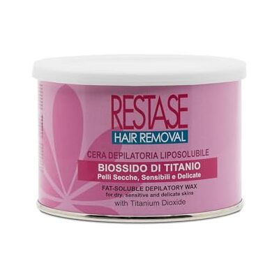 RESTASE Fettlösligt hårborttagningsvax, titandioxid, torr hud, känslig och delikat, 400 ml, tillverkad i Italien RESTASE Fettlösligt hårborttagningsvax, titandioxid, torr hud, känslig och delikat, 400 ml, tillverkad i Italien