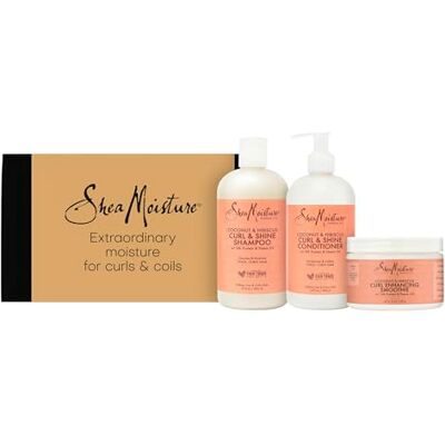 Shea Moisture Curl Shine Schampo, Balsam och Curl Enhancing Smoothie, Presentset för Kvinnor, Flickvänner och Mammor, Skönhetspresent för Födelsedag och Jul, Sulfatfritt, 3-pack Shea Moisture Curl Shine Schampo, Balsam och Curl Enhancing Smoothie, Presentset för Kvinnor, Flickvänner och Mammor, Skönhetspresent för Födelsedag och Jul, Sulfatfritt, 3-pack