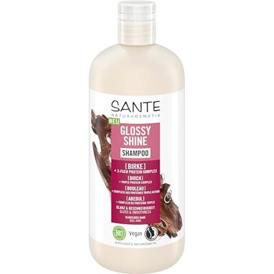 Sante Naturkosmetik glansig glans schampo ekologiskt björkblad extrakt 3-faldigt proteinkomplex, vegansk och fuktgivande hårvård för mer glans och jämnhet, med delikat kokosdoft, 500 ml Sante Naturkosmetik glansig glans schampo ekologiskt björkblad extrakt 3-faldigt proteinkomplex, vegansk och fuktgivande hårvård för mer glans och jämnhet, med delikat kokosdoft, 500 ml
