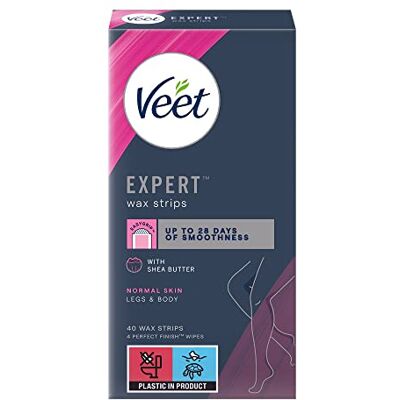 Veet vaxremsor för normal hud, 40 ränder Veet vaxremsor för normal hud, 40 ränder