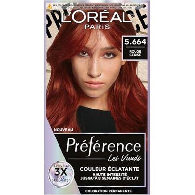 L'Oreal Paris L'ORÉAL PARIS Permanent hårfärg lång och lysande täcker 100% vitt hår Les Vivids-preferens nyans: körsbärsröd (5.664) L'Oreal Paris L'ORÉAL PARIS Permanent hårfärg lång och lysande täcker 100% vitt hår Les Vivids-preferens nyans: körsbärsröd (5.664)