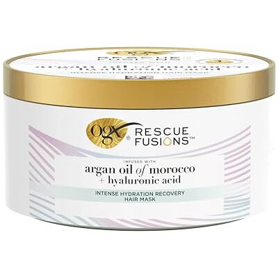OGX Rescue Fusions Intensive Hydration Recovery hårmask med arganolja och hyaluronsyra för djupvård och reparation av torrt, sprött hår 200 ml OGX Rescue Fusions Intensive Hydration Recovery hårmask med arganolja och hyaluronsyra för djupvård och reparation av torrt, sprött hår 200 ml