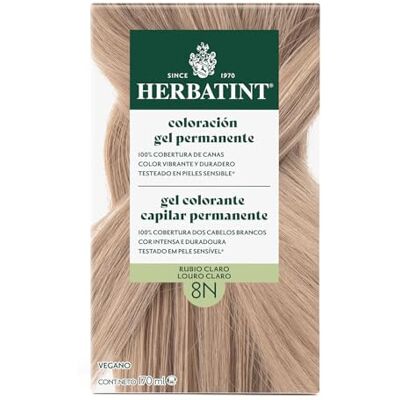 Herbatint 8 N ljusblond, permanent hårfärg – 170 ml, ammoniakfri, 100% täckning av grått hår, dermatologiskt testad, med 8 naturliga extrakt Herbatint 8 N ljusblond, permanent hårfärg – 170 ml, ammoniakfri, 100% täckning av grått hår, dermatologiskt testad, med 8 naturliga extrakt