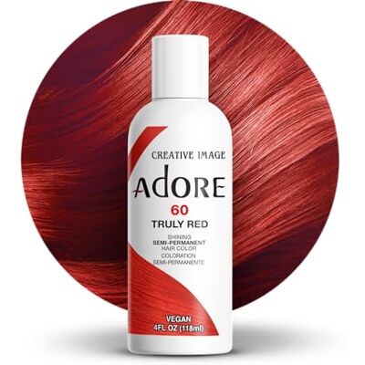 Adore Shining Semi Permanent hårfärg, 60 Verkligen röd Vegansk & grymhetsfri röd hårfärg Ingen ammoniak, ingen peroxid, ingen alkohol Adore Shining Semi Permanent hårfärg, 60 Verkligen röd Vegansk & grymhetsfri röd hårfärg Ingen ammoniak, ingen peroxid, ingen alkohol