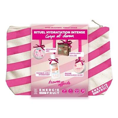 ENERGIE FRUIT Ritual Hydration Box, 4 mini kropps- och hårvård, hallonkrämdeodorant, Monooi Mask, Multipurpose Balsam, Cherry Flower Balsam, Solid Body Exfoliating ENERGIE FRUIT Ritual Hydration Box, 4 mini kropps- och hårvård, hallonkrämdeodorant, Monooi Mask, Multipurpose Balsam, Cherry Flower Balsam, Solid Body Exfoliating