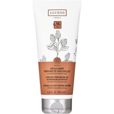 Lucens Umbria Lucens Renande tvättande lera schampo kräm, absorberar föroreningar, talg och obehaglig lukt av hårläder, 200 ml Lucens Umbria Lucens Renande tvättande lera schampo kräm, absorberar föroreningar, talg och obehaglig lukt av hårläder, 200 ml