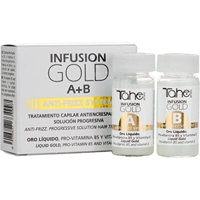 Tahe Anti-frizz-infusion A B guld-hårbehandling 2 delar, 20 ml Tahe Anti-frizz-infusion A B guld-hårbehandling 2 delar, 20 ml
