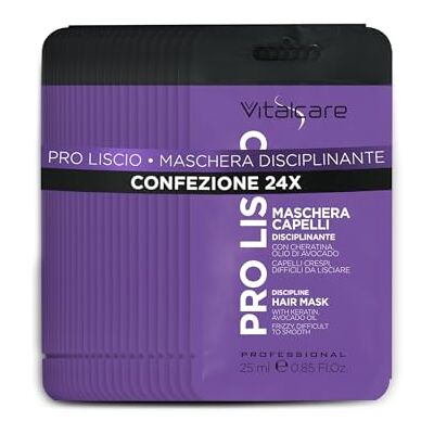 Vitalcare PRO slät – Disciplinerande hårmask för krusigt hår, orubbligt och svårt att släta ut, med keratin och avocadoolja, 4 påsar om 25 ml Vitalcare PRO slät – Disciplinerande hårmask för krusigt hår, orubbligt och svårt att släta ut, med keratin och avocadoolja, 4 påsar om 25 ml