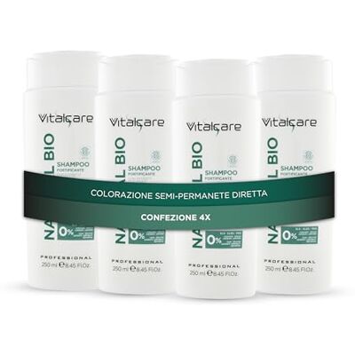 Vitalcare Natural Bio Stärkande hårschampo med havreextrakt och kamomill, schampo för alla typer av hår, 4 x 250 ml Vitalcare Natural Bio Stärkande hårschampo med havreextrakt och kamomill, schampo för alla typer av hår, 4 x 250 ml