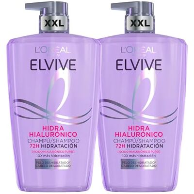 L'Oreal Paris L'Oréal Paris Elvive Hyaluronic Hydra Pack 2 schampo 72 timmars hydrering, 1 l L'Oreal Paris L'Oréal Paris Elvive Hyaluronic Hydra Pack 2 schampo 72 timmars hydrering, 1 l