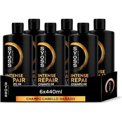 Syoss Schampo för torrt och skadat hår i Repair-serien reparerar djupt och skyddar håret precis som färskt från frisören, 6 x 440 ml (2 640 ml) Syoss Schampo för torrt och skadat hår i Repair-serien reparerar djupt och skyddar håret precis som färskt från frisören, 6 x 440 ml (2 640 ml)