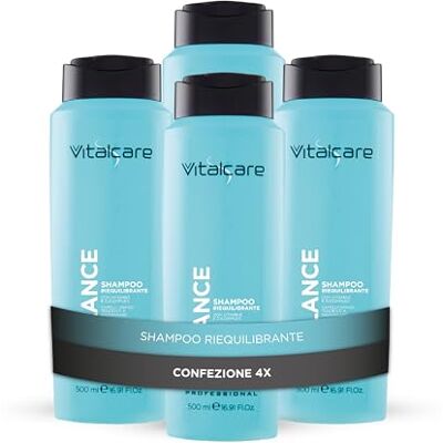 Vitalcare Sebo Balance Återbalanserande schampo, schampo för fett eller benägent hår med vitaminer och Zjcomplex 4 x 500 ml Vitalcare Sebo Balance Återbalanserande schampo, schampo för fett eller benägent hår med vitaminer och Zjcomplex 4 x 500 ml
