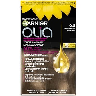 Garnier Olia 6.0 ljusbrun Permanent hårfärg utan ammoniak, i mörkblond Garnier Olia 6.0 ljusbrun Permanent hårfärg utan ammoniak, i mörkblond