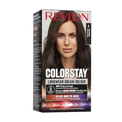 REVLON Colorstay Hårfärg för kvinnor, långvarig permanent hårfärg, inkluderar färgförstärkande mask, upp till 8 veckors färg, Nyans 4 Kastanj, REVLON Colorstay Hårfärg för kvinnor, långvarig permanent hårfärg, inkluderar färgförstärkande mask, upp till 8 veckors färg, Nyans 4 Kastanj,