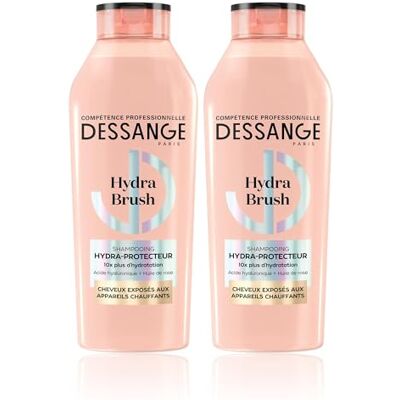 Dessange Hydra-Brush Hydra-Protector Shampoo berikat med hyaluronsyra och rosenolja återfuktar och skyddar hår som utsätts för värmeapparater 2 x 280 ml Dessange Hydra-Brush Hydra-Protector Shampoo berikat med hyaluronsyra och rosenolja återfuktar och skyddar hår som utsätts för värmeapparater 2 x 280 ml