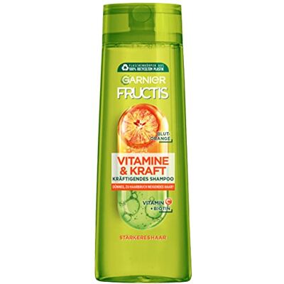 Garnier uppfriskande schampo för tunt och sprött hår, effektiv mot håravfall, med C-vitamin och blodapelsin, fruktvitaminer och styrka, 300 ml Garnier uppfriskande schampo för tunt och sprött hår, effektiv mot håravfall, med C-vitamin och blodapelsin, fruktvitaminer och styrka, 300 ml