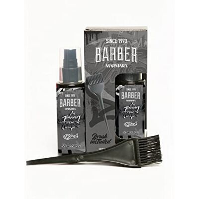 barber marmara tillfällig hårfärg svart 125 ml/mustasch skägg och hårfärg/eliminerar grått för ett tjockare och fylligare utseende/fri från ammoniak och peroxid/färdig blandning barber marmara tillfällig hårfärg svart 125 ml/mustasch skägg och hårfärg/eliminerar grått för ett tjockare och fylligare utseende/fri från ammoniak och peroxid/färdig blandning