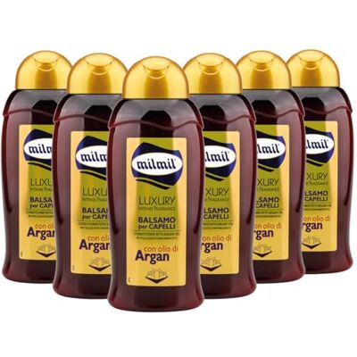milmil Luxury Intense Fragrance, vitaliserande balsam och arganoljemjukgörare 6 x 500 ml milmil Luxury Intense Fragrance, vitaliserande balsam och arganoljemjukgörare 6 x 500 ml