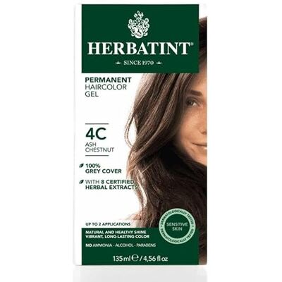 Herbatint Permanent hårfärg 4C Aska – kastanjebrun – 170 ml I Utan ammoniak, optimal täckning av grått hår I Testad för känslig hud, med 8 växtextrakt Herbatint Permanent hårfärg 4C Aska – kastanjebrun – 170 ml I Utan ammoniak, optimal täckning av grått hår I Testad för känslig hud, med 8 växtextrakt