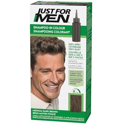 Just for men Färgningsgel, mörkbrun hårfärgning, hårfärg för män, täcker vitt hår och återställer originalfärgen för ett naturligt, snabbt och enkelt resultat, H40 Just for men Färgningsgel, mörkbrun hårfärgning, hårfärg för män, täcker vitt hår och återställer originalfärgen för ett naturligt, snabbt och enkelt resultat, H40